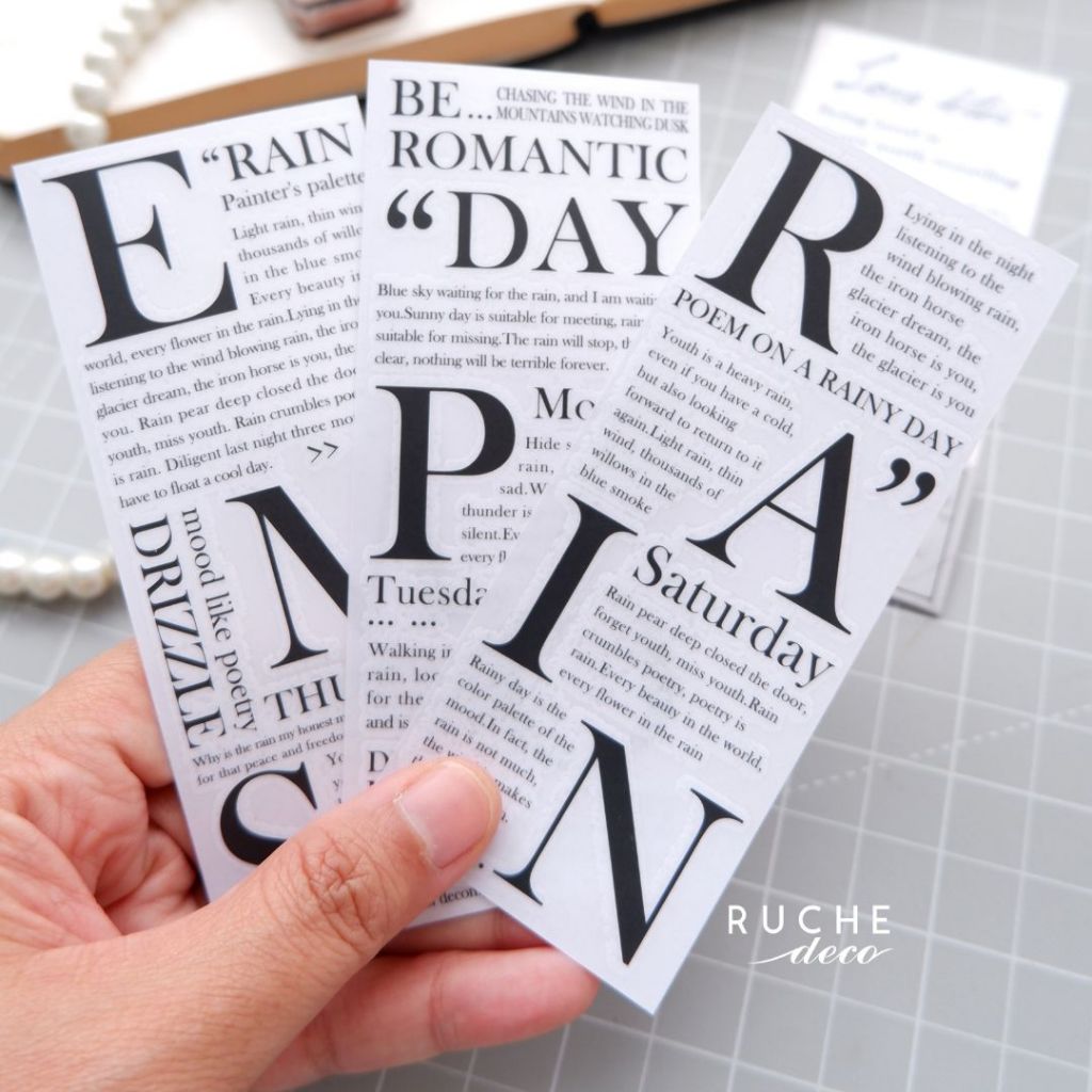 

RUCHE DECO - Transfer Sticker - Poetry Series