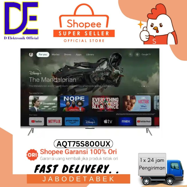 AQUA AQT75S800UX Smart TV 4K OLED WITH Dolby Atmos 75 inch