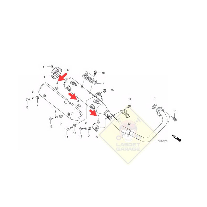 KARET TAMENG RUBBER COVER KNALPOT TIGER REVO TIREV ORIGINAL AHM