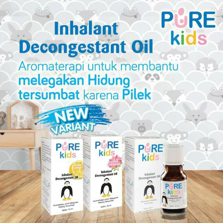 PURE KIDS Inhalant Decongestant Oil 10ml Obat hirup aroma terapi batuk pilek bayi