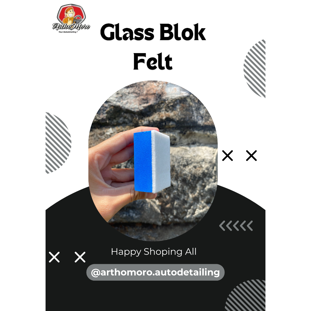 Glass felt blok - Blok Applicator untuk aplikasi Glass Scrub - Poles Kaca