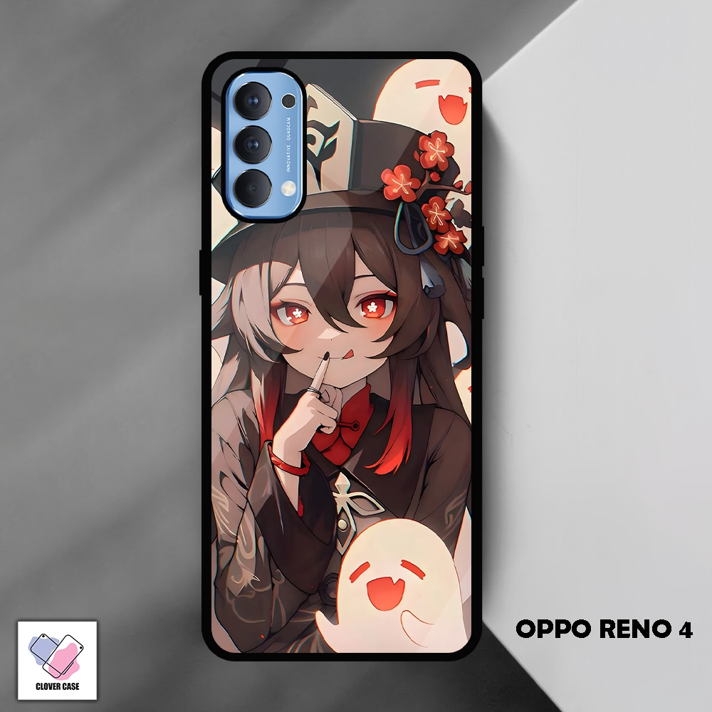 [AM57]  Case Glossy Case | OPPO RENO 4 | CASE KEKINIAN LUCU |  Casing Hp Kilau Motif HU TAO