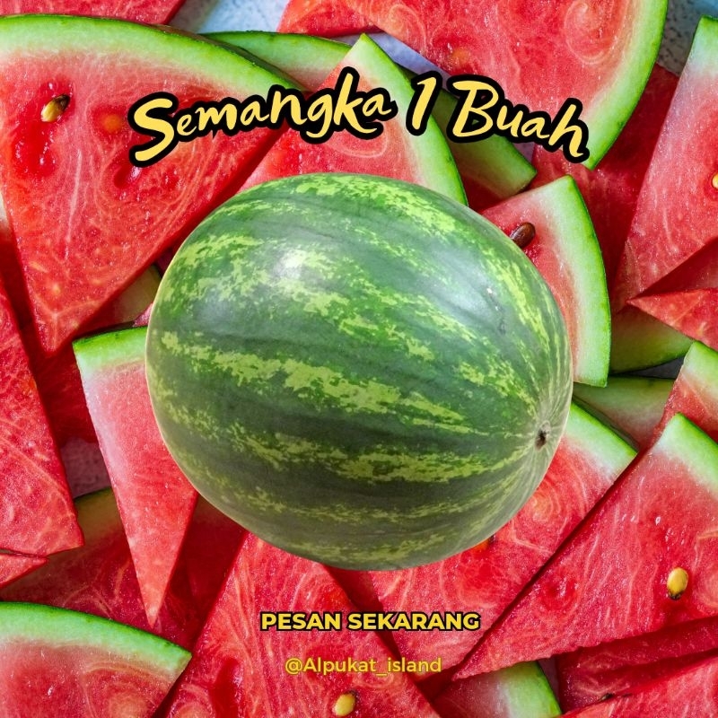 

semangka merah non biji 1 butir utuh