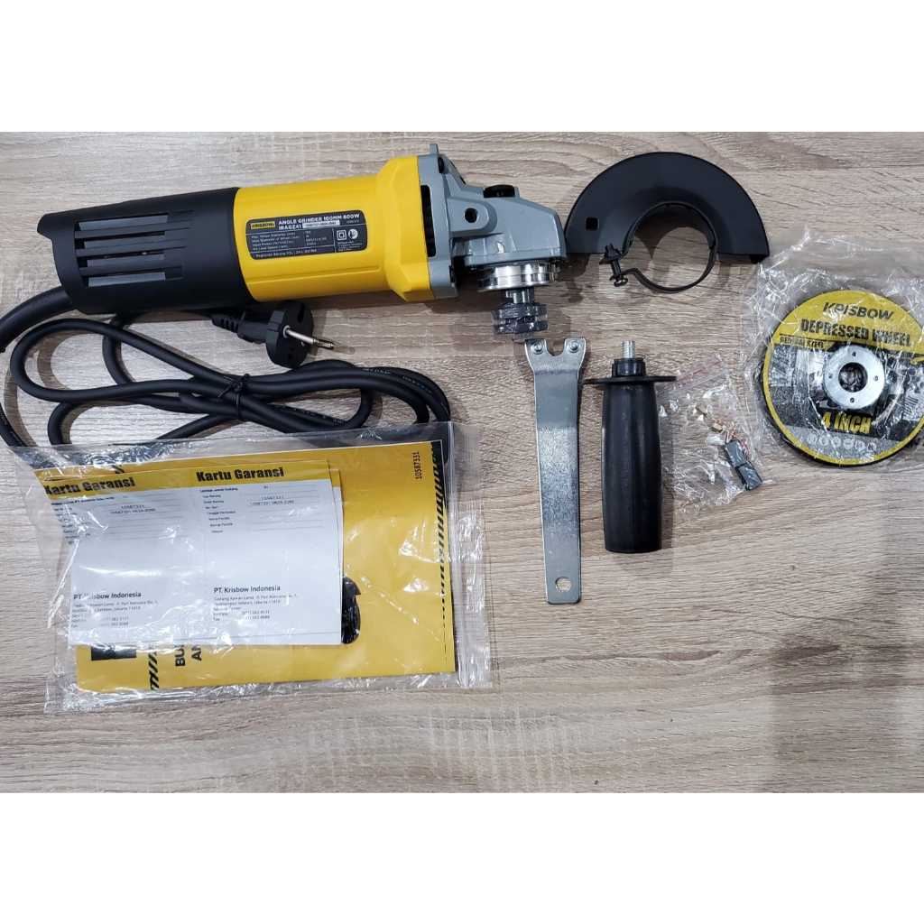 Mesin Gerinda KRISBOW ORIGINAL 4" - Alat Potong Besi / Kayu / Aluminium Listrik Tangan 4 Inch + Mata