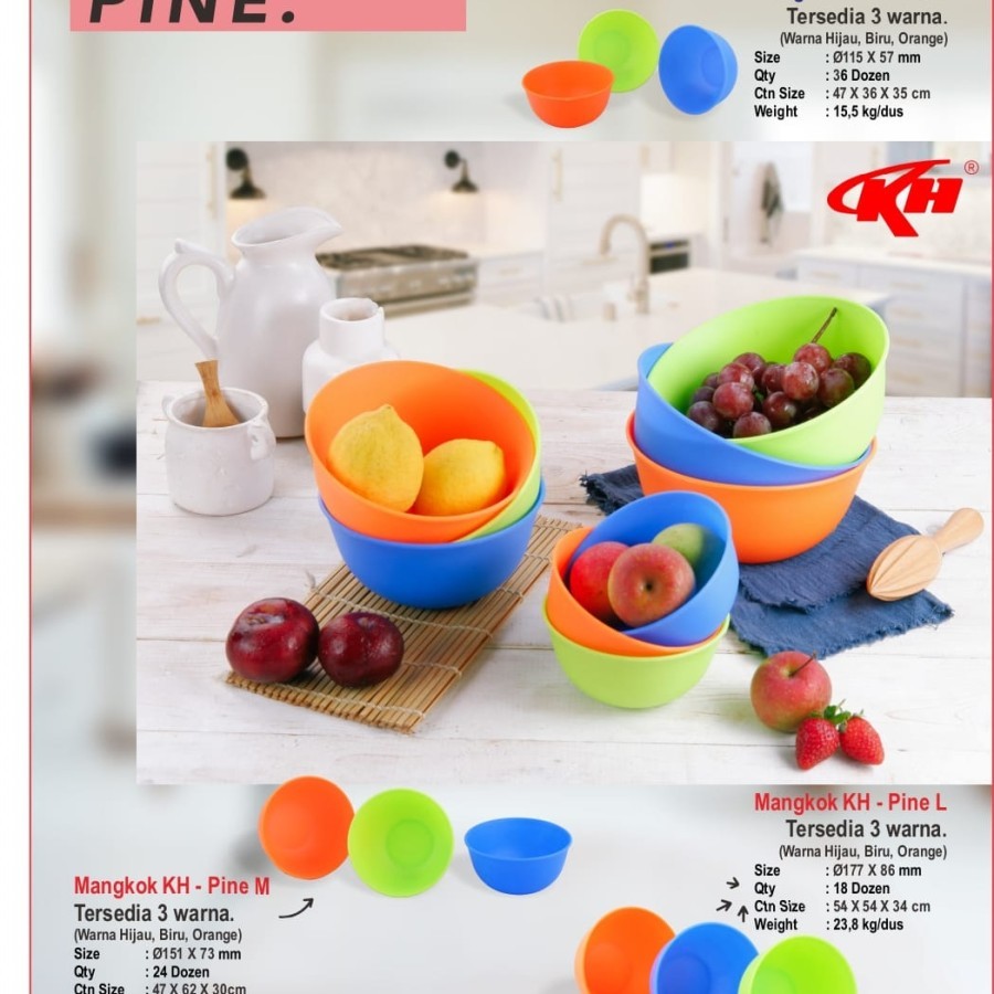 Mangkok KH Pine L @1 Pcs / KH Mangkok Plastik Pine L @1 Pcs