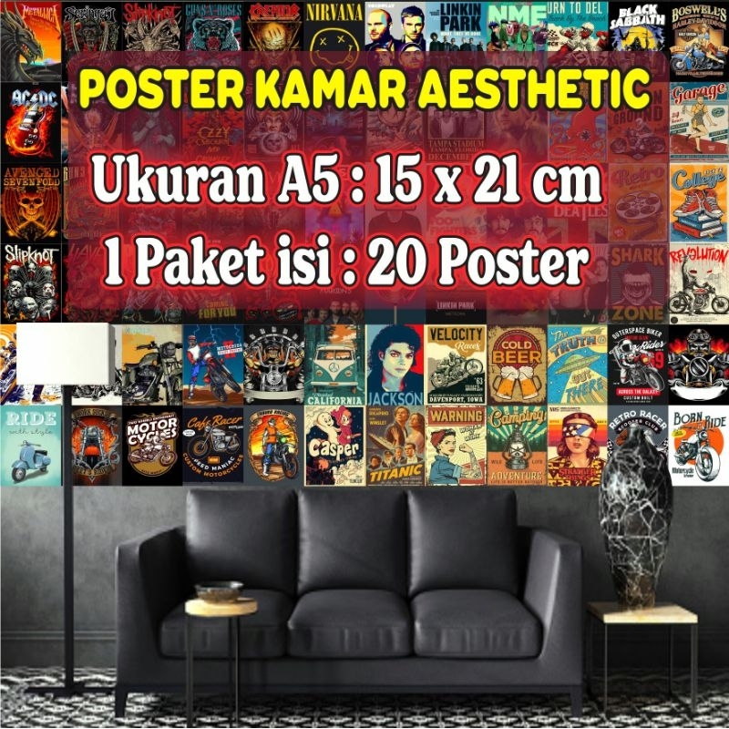 POSTER KAMAR AESTHETIC / POSTER AESTHETIC / HIASAN DINDING KAMAR AESTHETIC / POSTER CASUAL / POSTER 