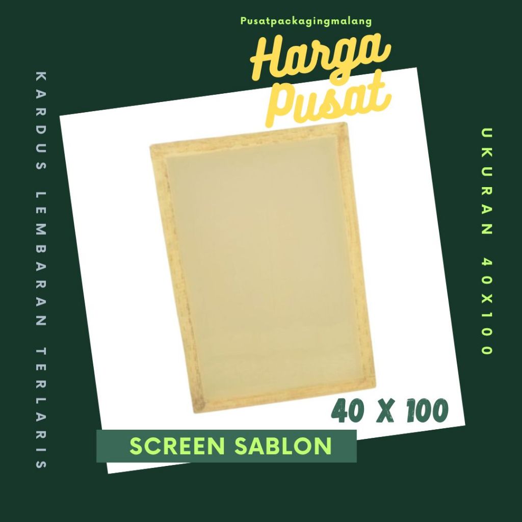 

Screen Sablon Kuning / Putih 40x100 T48, T54, T61, T77, T90, T120 , T150, T165, T180 Screen Sablon Kayu