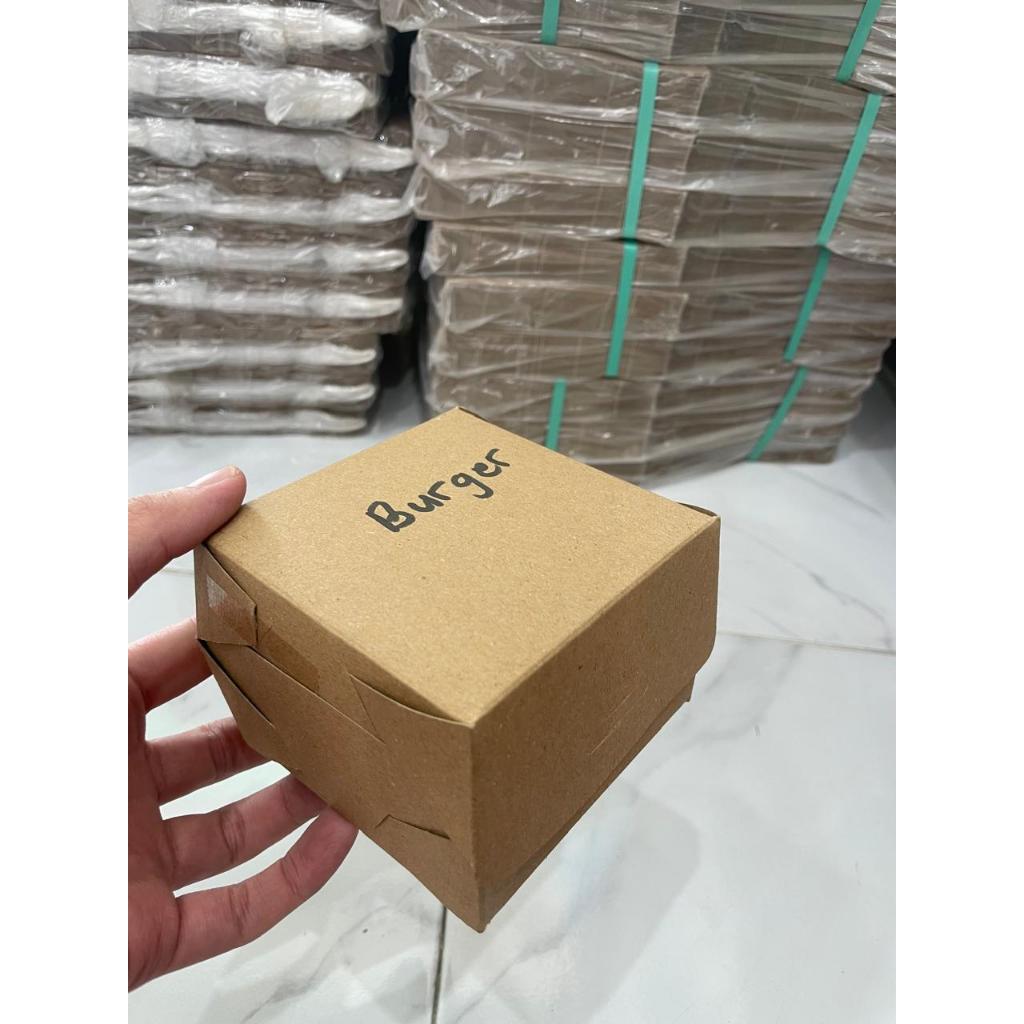 

( GROSIR 100 PCS ) Dus Burger Box / Dus Burger / Paper Burger Box / Kotak Kue / Kotak Burger