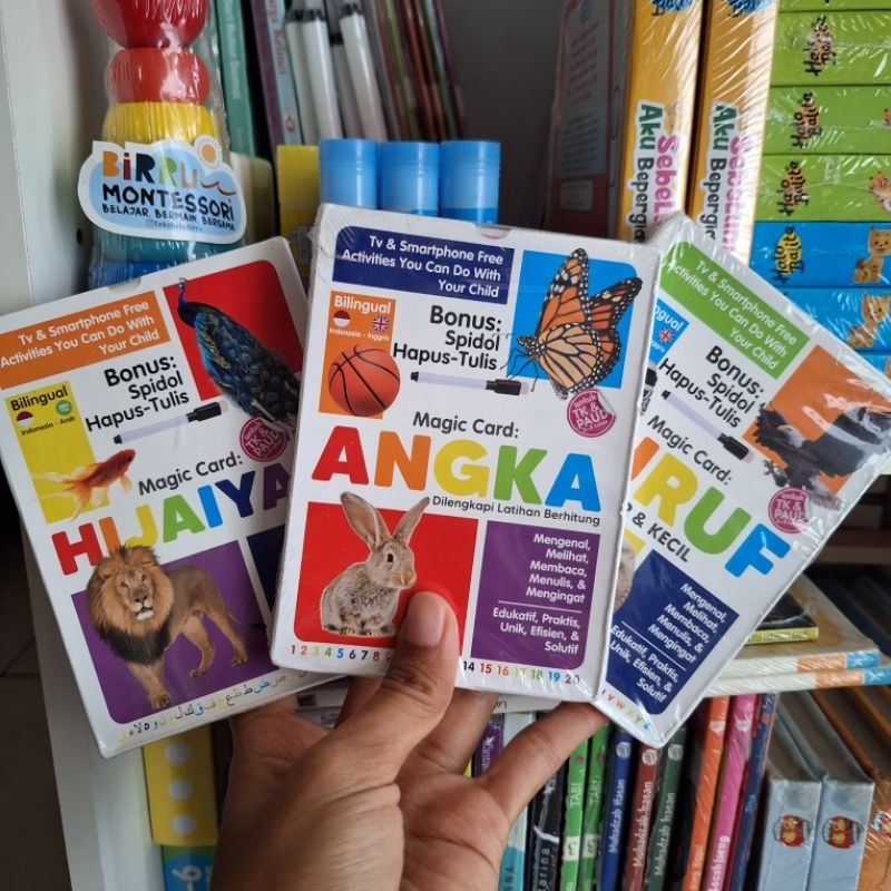 Flash card wipe clean / Magic card : huruf, angka, hijaiyah