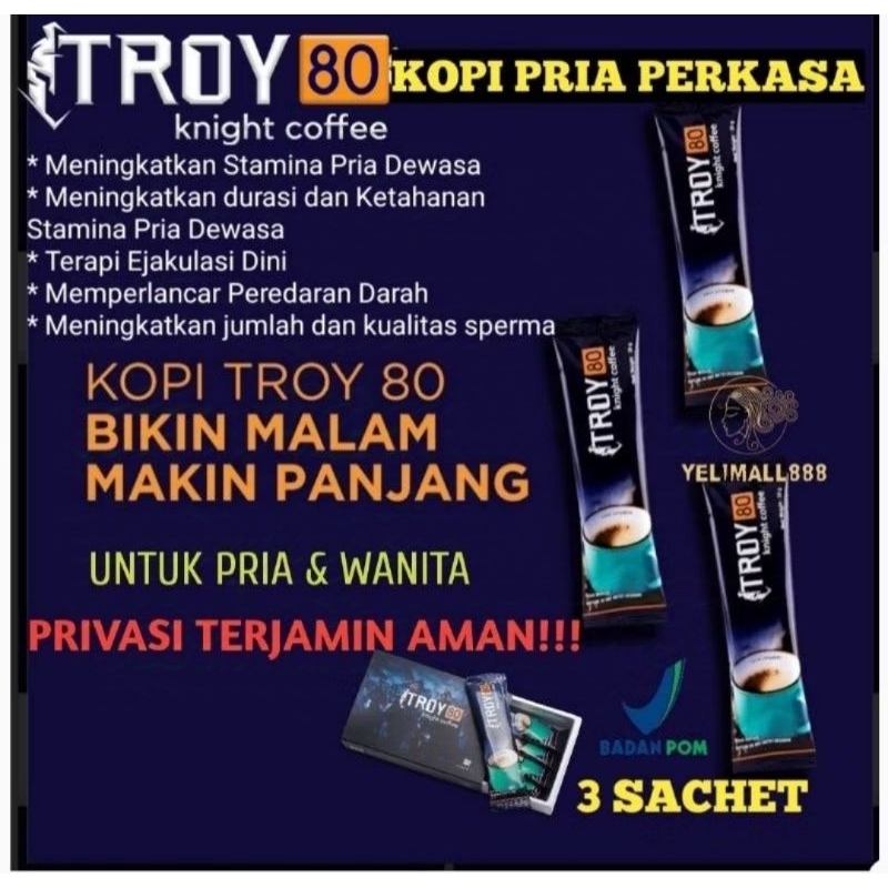 

BELI 1 GRATIS 1 Kopi Troy 80 Kopi Kuat Tahan Lama Mengatasi Ejakulasi Dini Herbal 100 % Untuk Pria Wanita Dewasa 3 Sachet