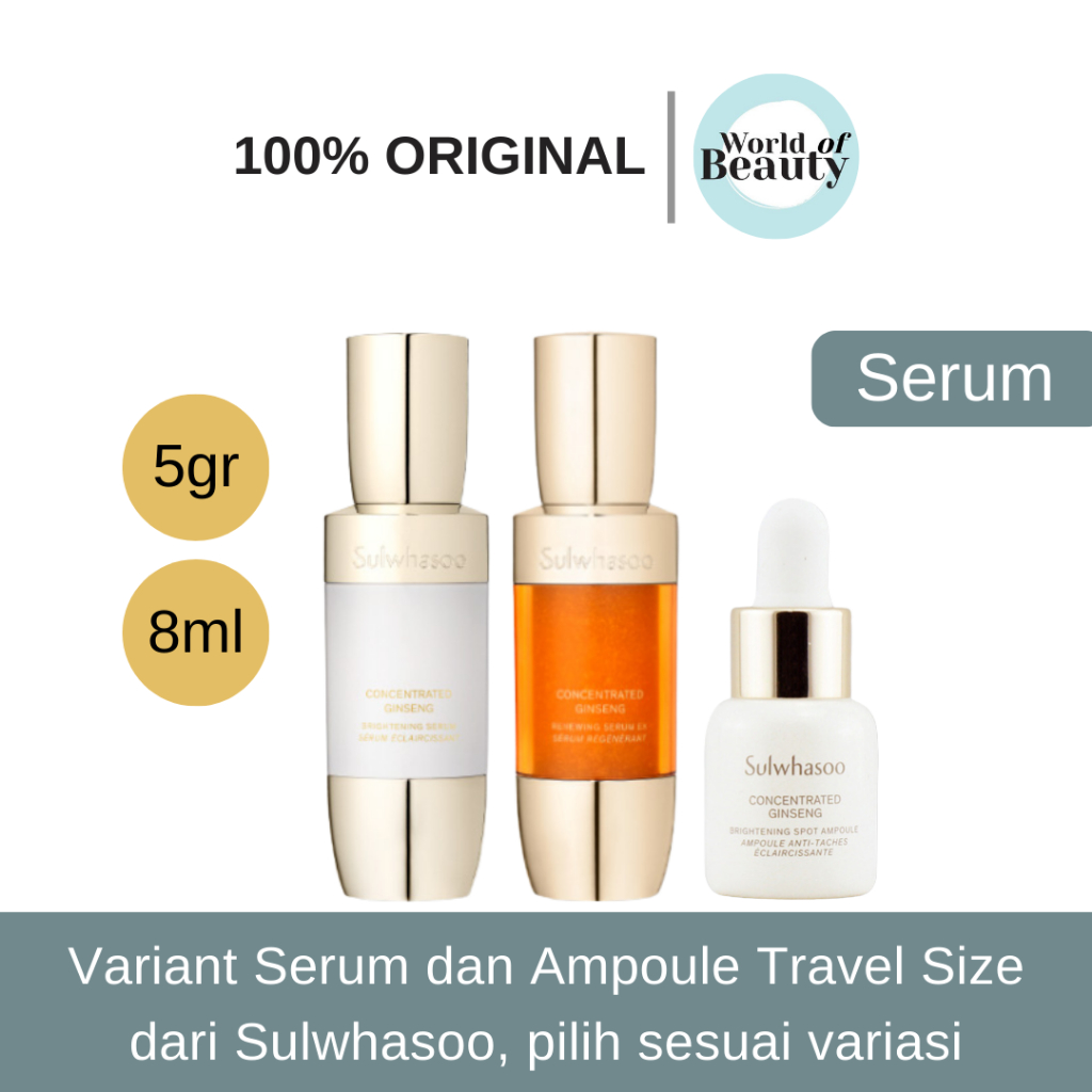 WOBS | Sul*whasoo Travel Size - Ginseng Renewing Serum | Ginseng Brightening Serum | Ginseng Rejuven