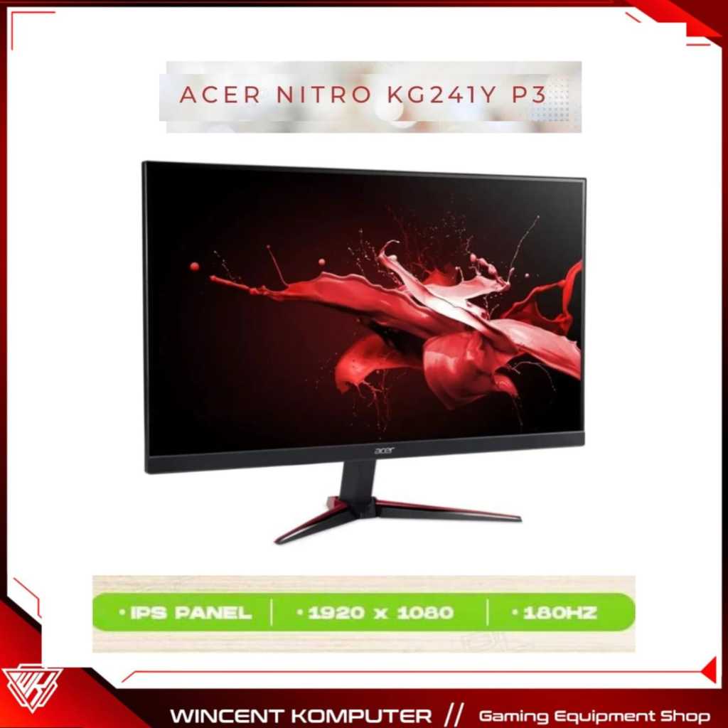Monitor Acer Nitro LED KG241Y P3 - Full HD 24" Inch