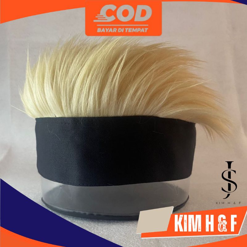 topi wig korea , topi rambut pria , topi bulu Korea
