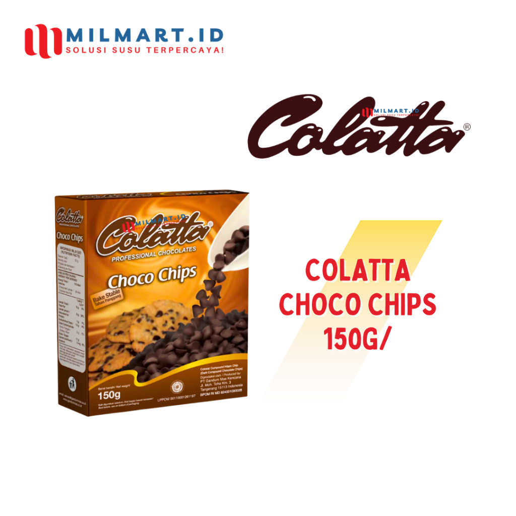 

COLATTA CHOCO CHIPS 150G KOTAK COKLAT BUTIR CHOCOCHIPS TOPPING COKELAT KUE