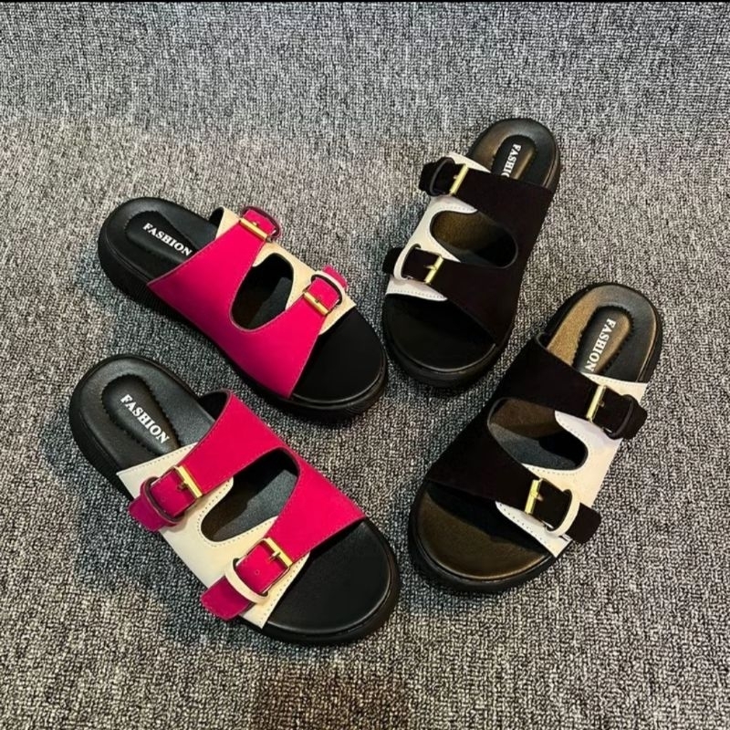 Sandal Wanita Gesper Terbaru Ban dua Casual - Ban Dua Gesper//Sandal Casual Wanita Remaja