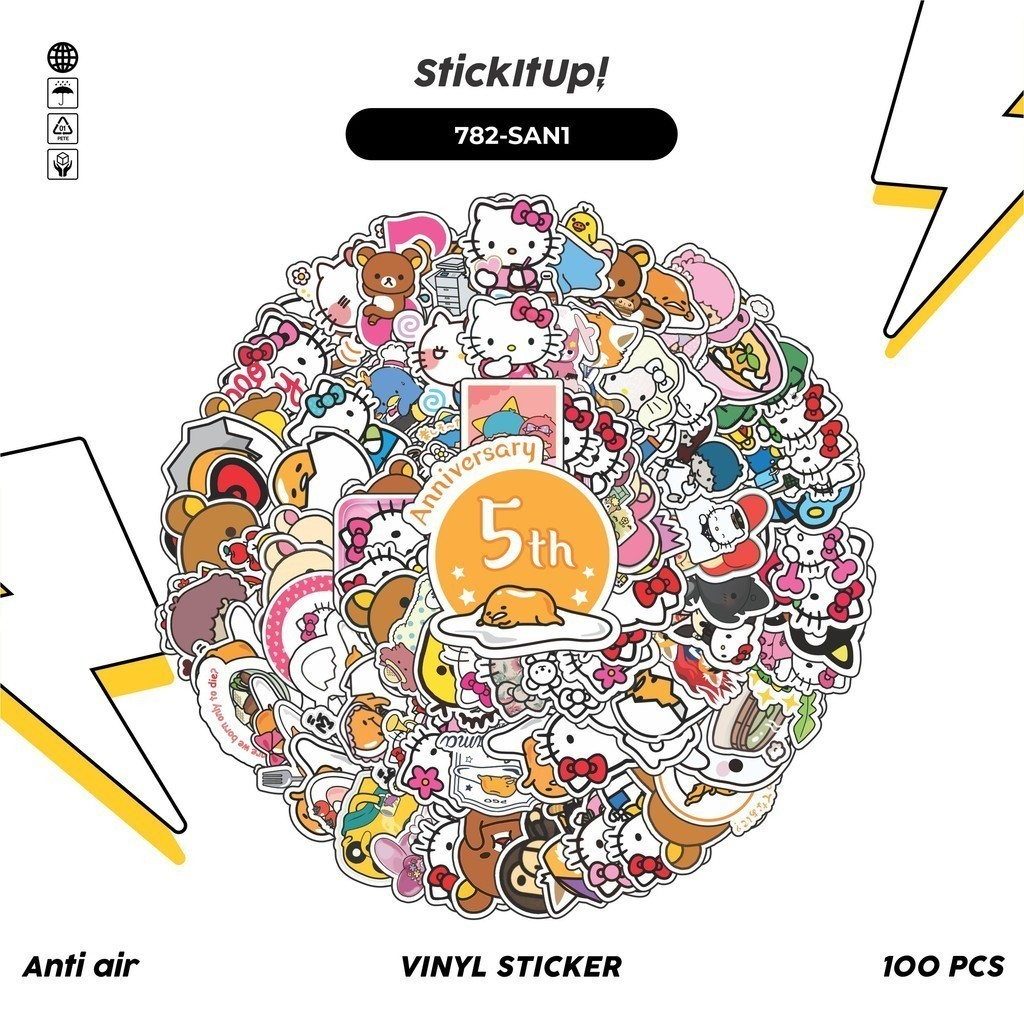 

COD✨ 100 Pcs Stiker Sanrio V2 Lucu Anti Air Untuk Dekorasi Notebook Sepeda Skateboard Handphone DIY