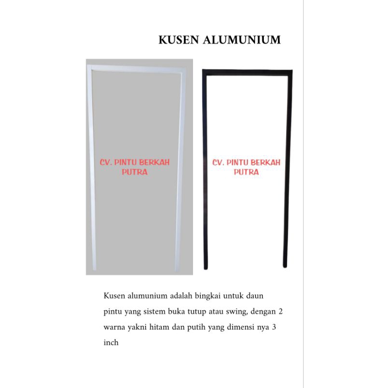 Arwana_Berry Kusen Alumunium + Pintu Minimalis Satu Paket