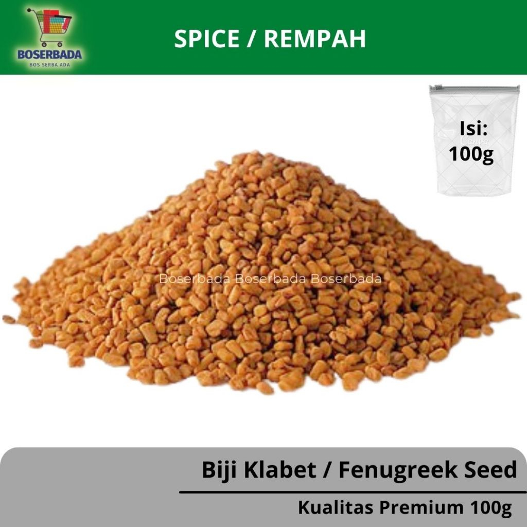 

100g Biji Klabet / Kelabat / Fenugreek Seeds / Methi / Hulbah