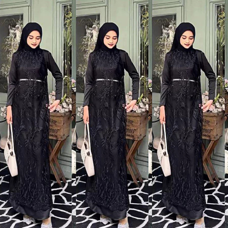 (ADA JUMBO) SAVINA DRESS GAMIS BRDESMAID - LAMARAN - KONDANGAN - PESTA - WISUDA - SATIN SILK BROKAT 