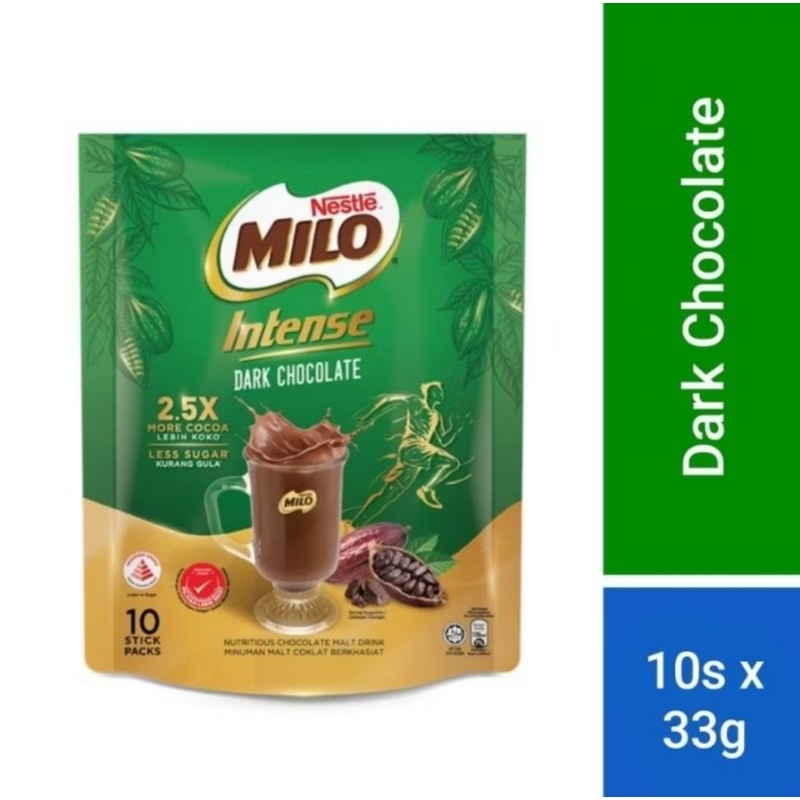 

Milo Intense Less Sugar with 2.5x Dark Chocolate - Minuman Milo rasa Coklat - Original Nestle Malaysia