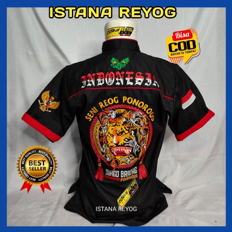 KEMEJA REOG BORDIR / HEM REOG BARONG MIRING / PENADON / PENADON BORDIR BARING MIRING / PENADON WAROK