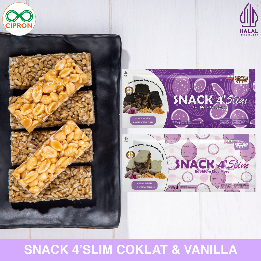 

Snack 4 Slim Snack Bar Diet Cemilan Rendah Gula Tinggi Serat Antioksidan Snack Berkolagen