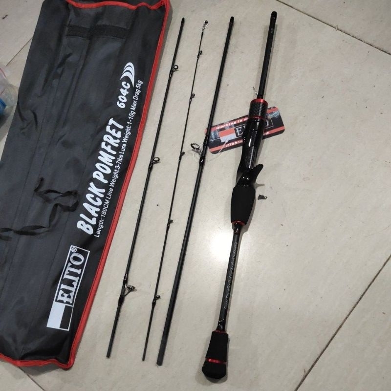 joran carbon ul elito black pomfret bc 604 180 cm travel rod