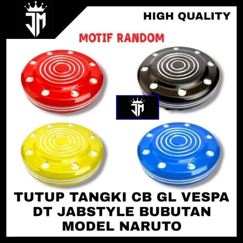 TUTUP TANGKI TENGKI BUBUTAN CNC WARNA MOTIF RANDOM PNP CB 100 CB 125 GL100 GL 125 GL PRO GL MAX VESP