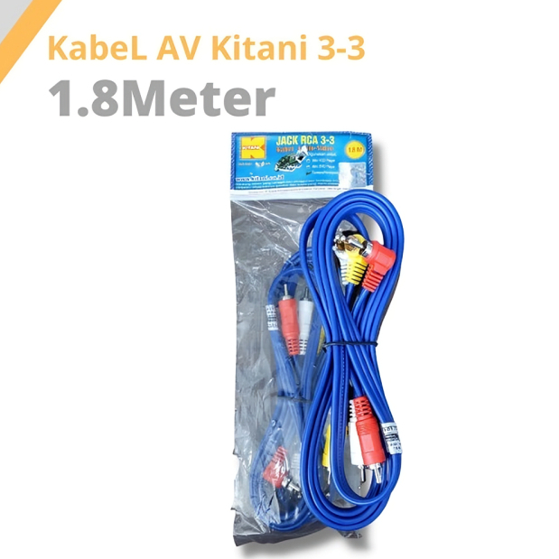 Kabel AV 3-3 RCA Kitani 1,8M 3M 5M Kabel Tebal / Kabel 3-3 RCA Male-Male / Kabel RCA 3-3 Kitani