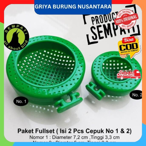 CEPUK WADAH PAKAN KROTO BURUNG MURAI TUTUP ANTI TUMPAH ISI 2 PCS SEMPATI