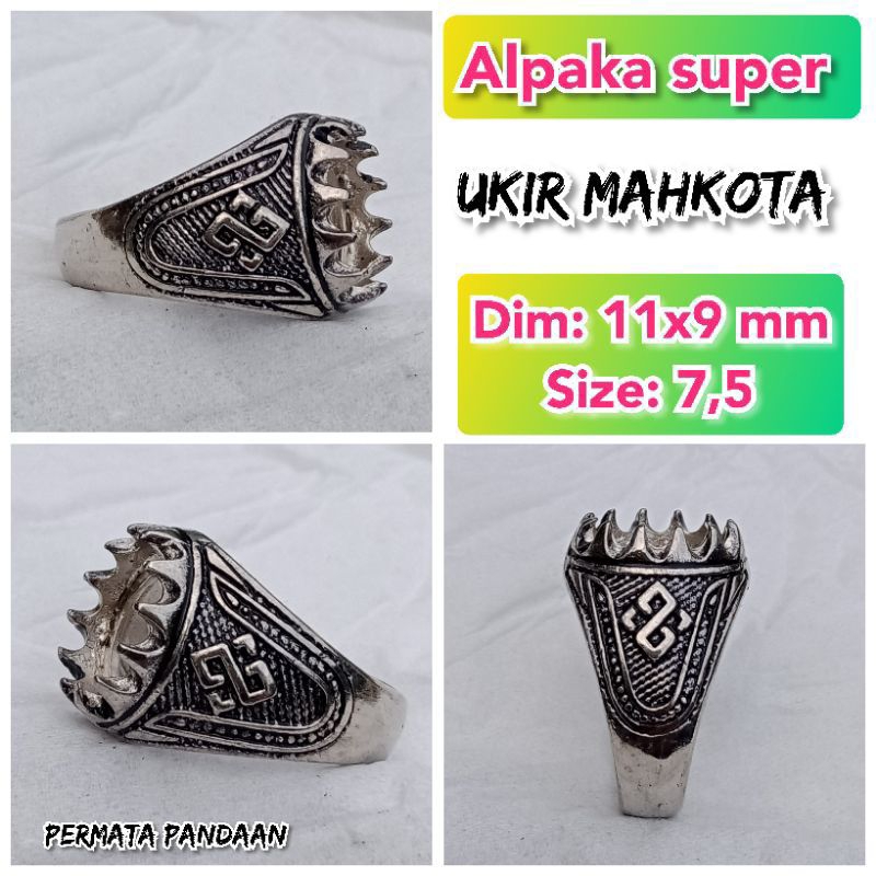 emban batu akik dan permata alpaka super ukir mahkota.89