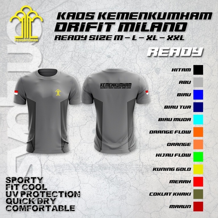 Kaos Kemenkumham  Kaos Kemenkumham Bahan Dryfit milano  Kaos Jersey kemenkumham