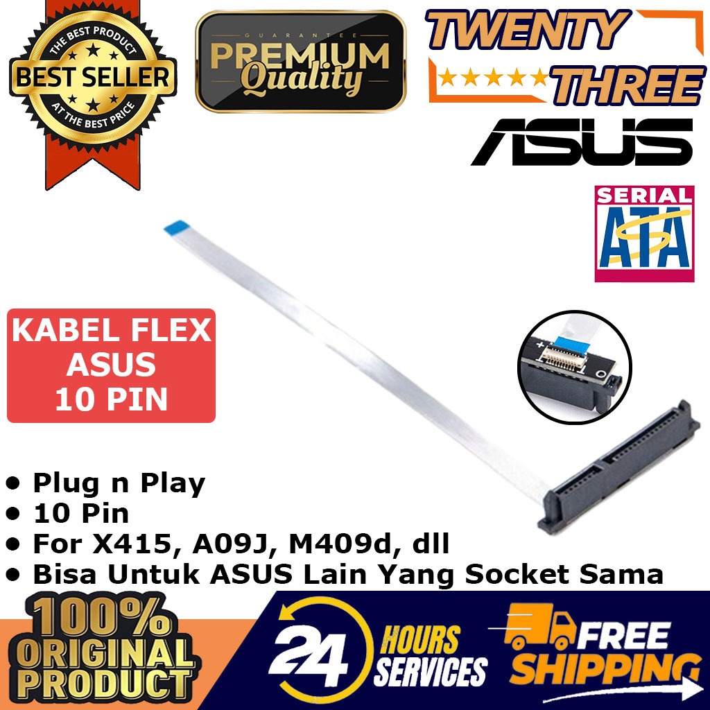 Kabel Flex Fleksibel Flexible Konektor HDD SSD Sata Laptop Asus X415 A409J M409D A14JAO Upgrade Kit 