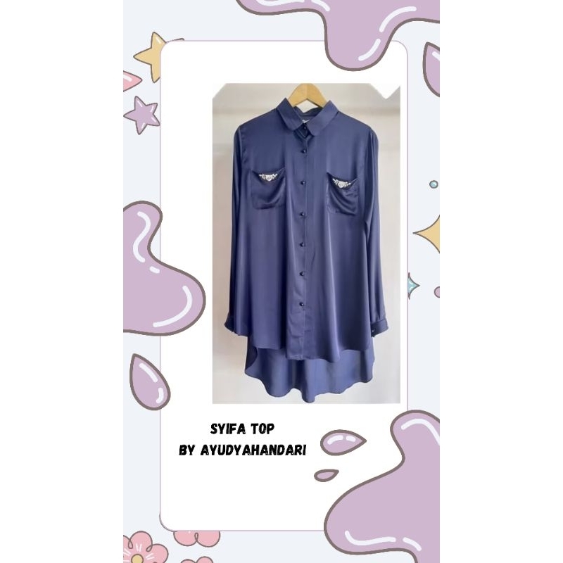 Syifa Top by AyuDyahAndari Size SM Navy PL
