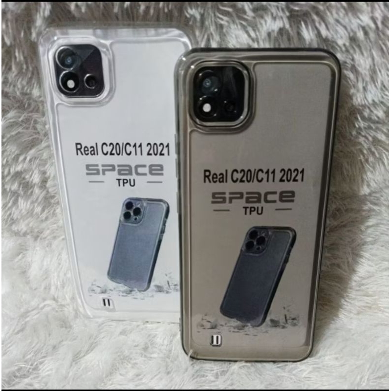 SOFTCASE BENING TRANSPARAN REALME C20/REALME C11 2021 SOFTCASE SPACE CLEAR BLACK
