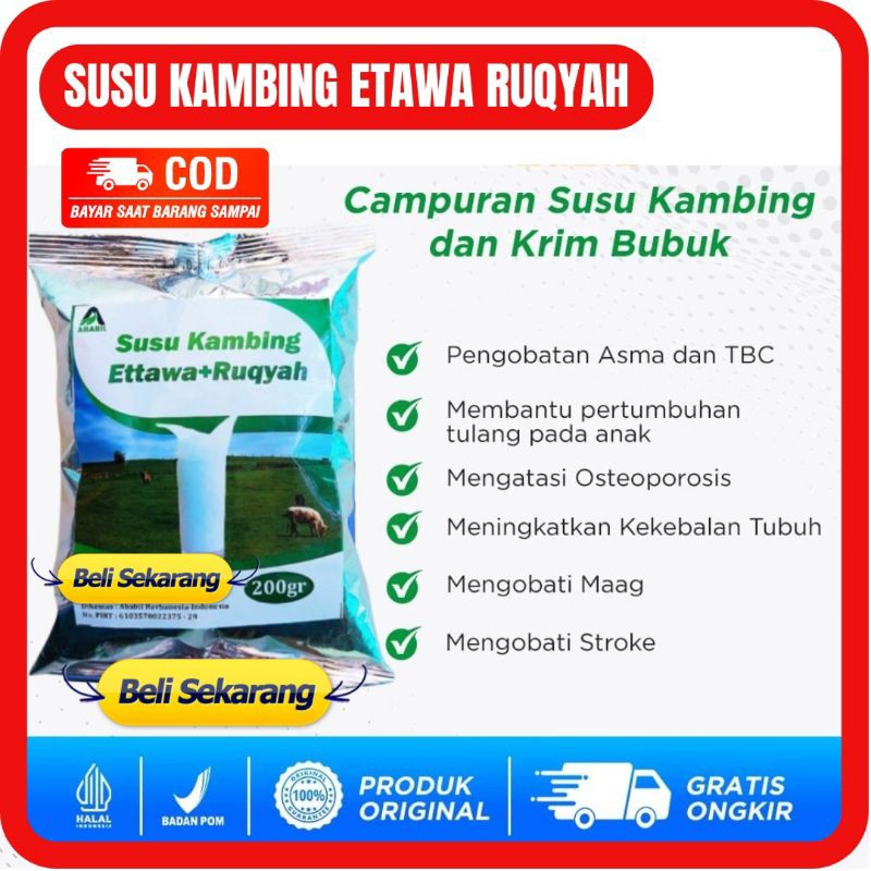 

SUSU KAMBING ETAWA RUQYAH 200 GR - SUSU KAMBING ETTAWA RUQYAH SUSU ETAWA ASLI SUSU PENGGEMUK BADAN SUSU GEMUK BADAN