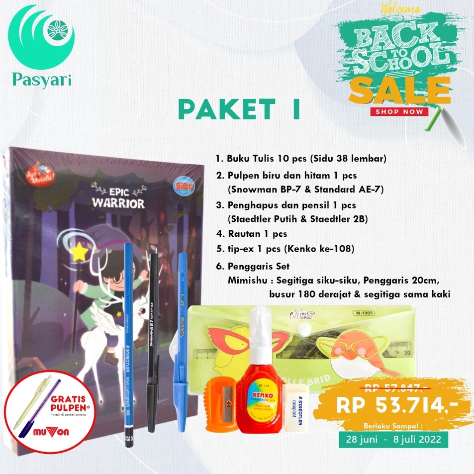 

Best Discount Alat Stationery Paket satu set alat tulis lengkap