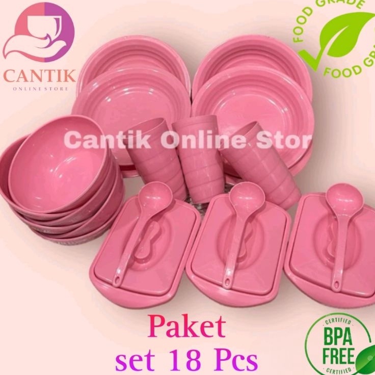 Diskon Tambahan  Prasmanan set isi 18 pcs 6pcs Piring6 Pcs Mangkok3 Pcs Basi Mini 5ml 3 Pcs Gelas Ul