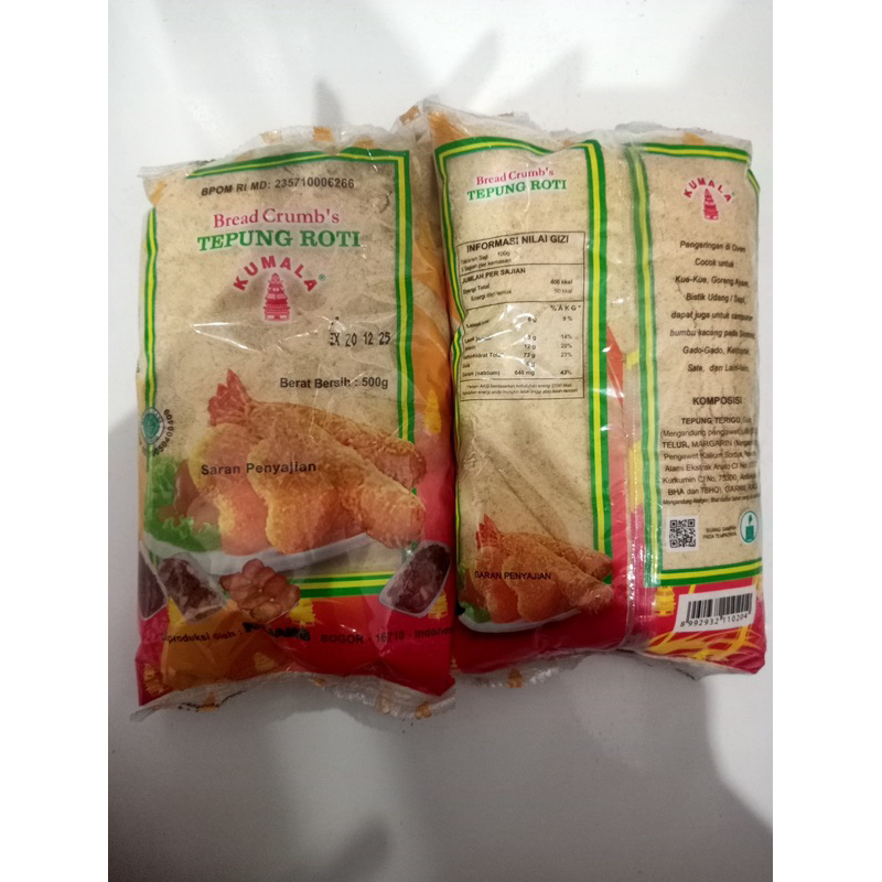 

[1 PAK] TEPUNG PANIR HALUS - BREAD CRUMB HALUS 500 GR