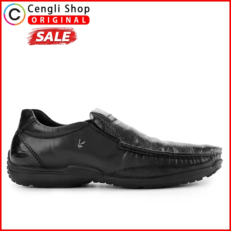 PLAYBOY SEPATU PANTOFEL PRIA ORIGINAL KULIT ASLI ORI FORMAL SLIP ON HITAM BLACK PLH6