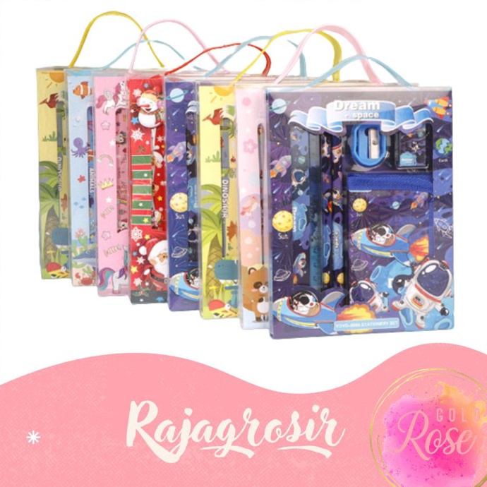 

Super Untung S5926 Stationery Set Alat Tulis Set 6 in 1 Hadiah Souvenir Paket Alat Tulis Dompet Anak Alat Tulis Set Karakter