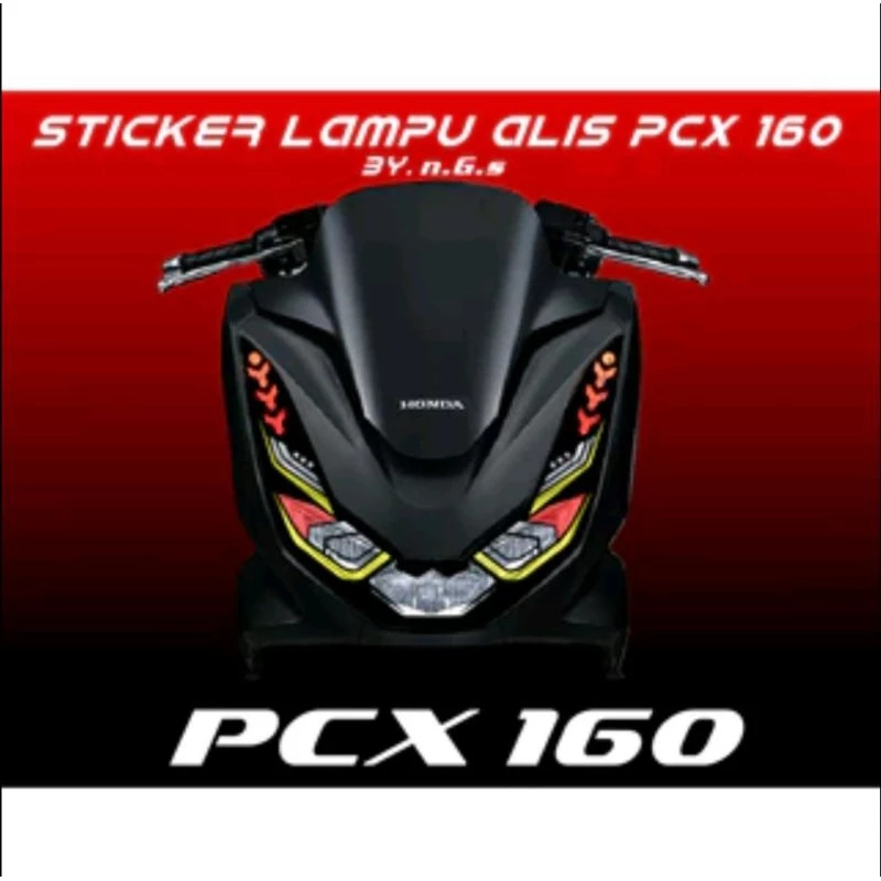 Stiker lampu alis depan honda new pcx 160 2021 sampai 2024