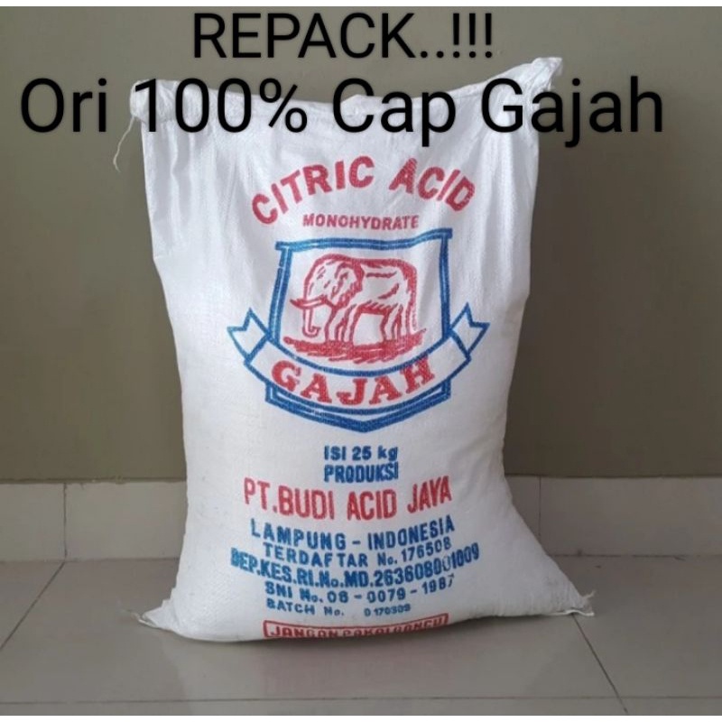 Sitrun Asli 1 Cap Gajah REPACK 1 Kilo Gram Asam Sitrun 1kg Citrun