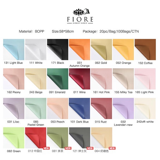 

2 LEMBAR Flower Wrapg Paper Cellophane Matte Kes Buket Bunga
