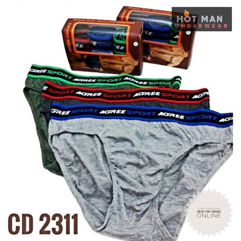 Celana Dalam Pria - Men's Brief - Agree Sport Karet Boxer isi 3Pcs / Hot Man