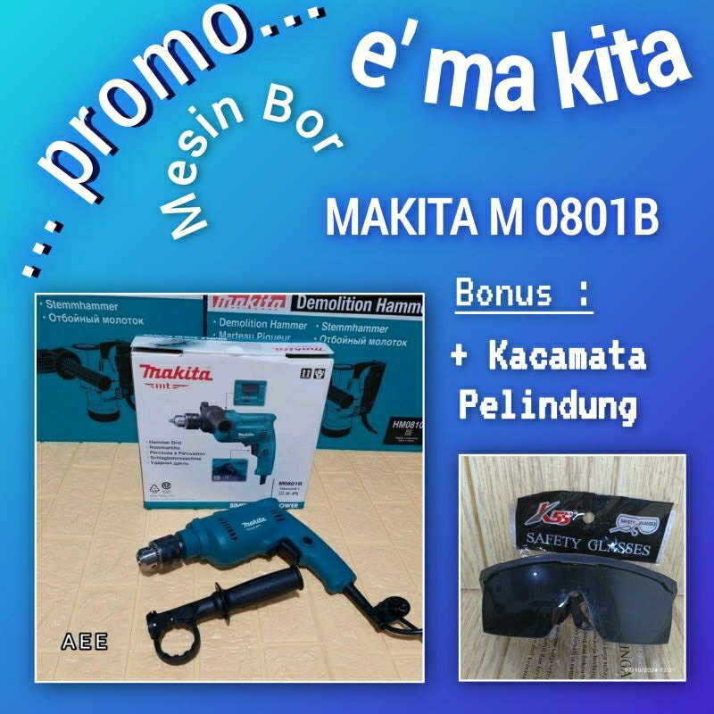 MESIN BOR MAKITA 13mm 0801B