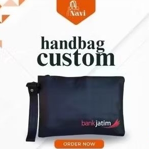 Clutch Handbag Dompet Pouch Custom Logo Bank Jatim / Tas Tangan Pria Wanita / Souvenir Surabaya / So