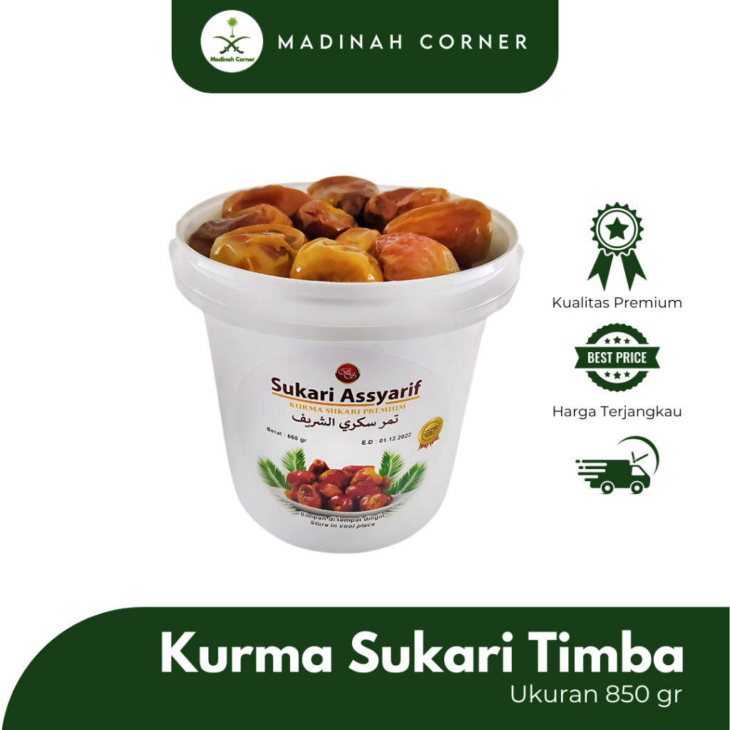 

KURMA SUKARI KEMASAN EMBER 850 GR | Al Qassim Madinah Kurma Raja | Kurma Ruthab, rutob | Sukkari 1kg