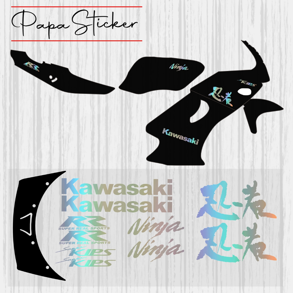 STIKER STRIPING CUTTING STICKER KAWASAKI NINJA RR SE OLD