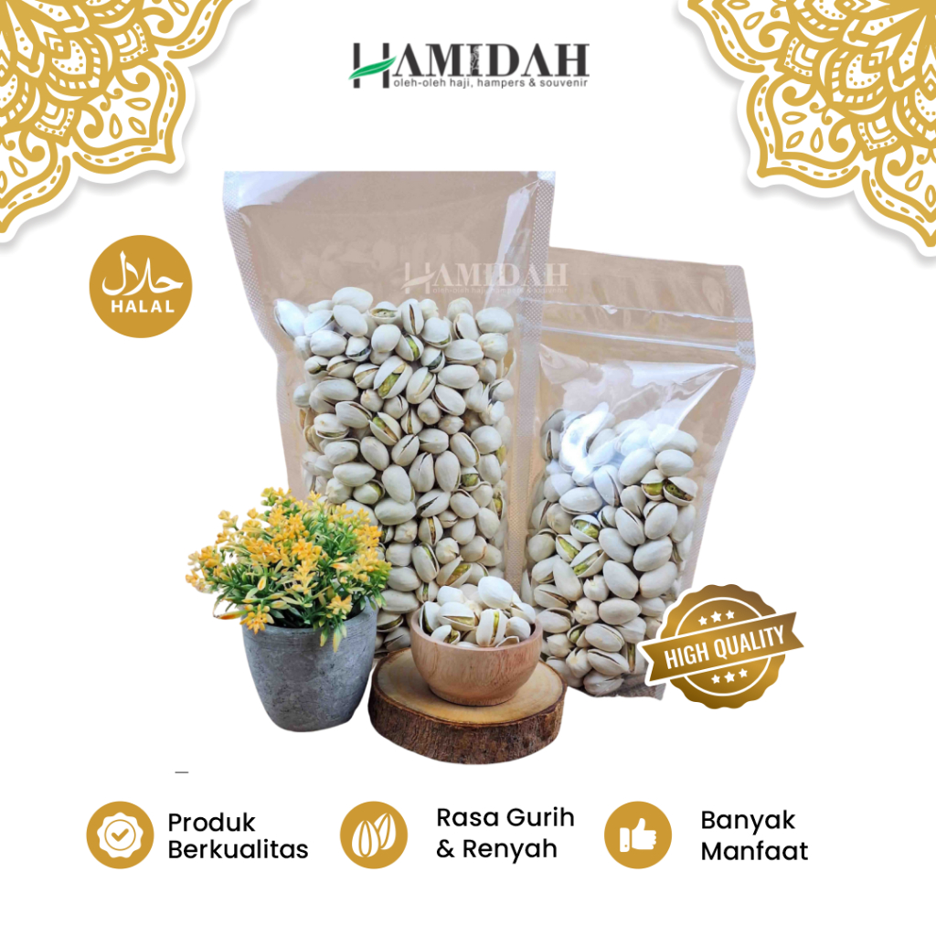 

Kacang Pangang Arab Pistachio Fustuk Murah Oleh Oleh Haji Hampers Umroh Souvenir Gift